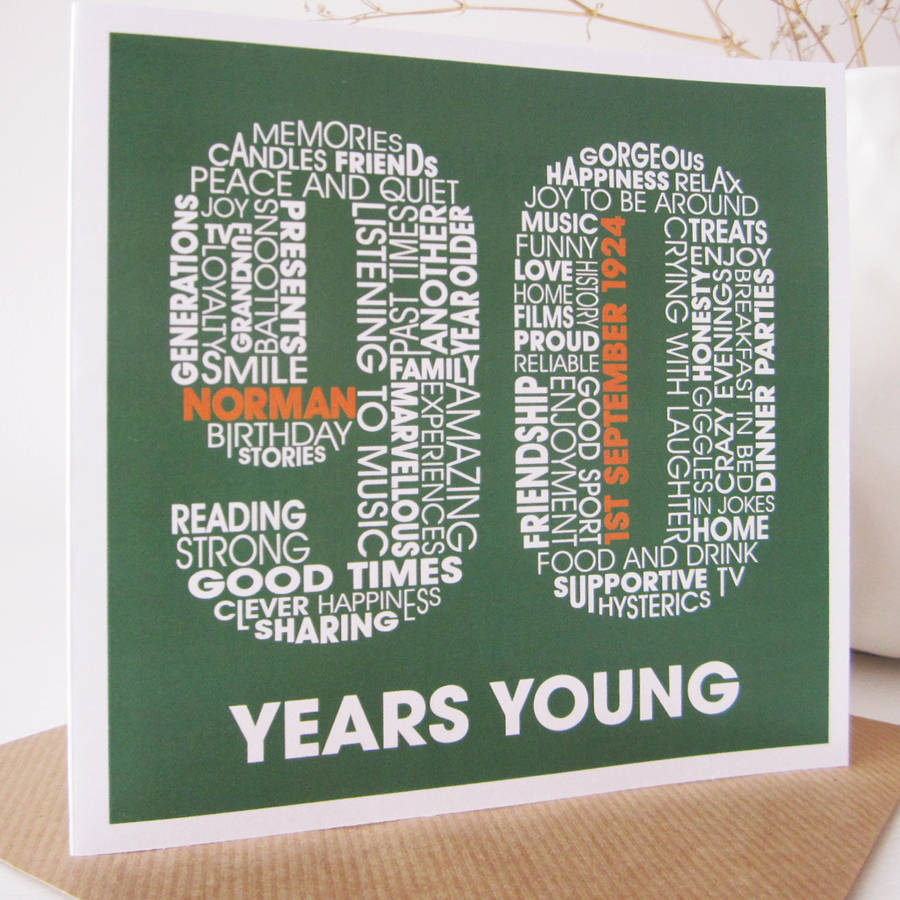 Personalised 90th Birthday Card By Mrs L Cards 