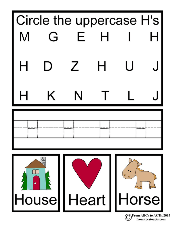 Preschool Alphabet Book Uppercase Letter H From ABCs To 
