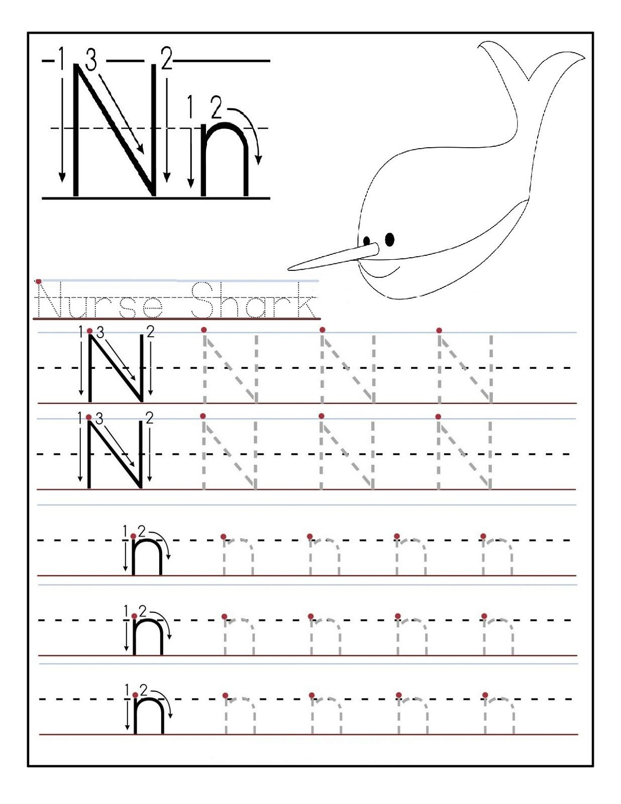 Preschool Printable Worksheets Letter N Worksheet 