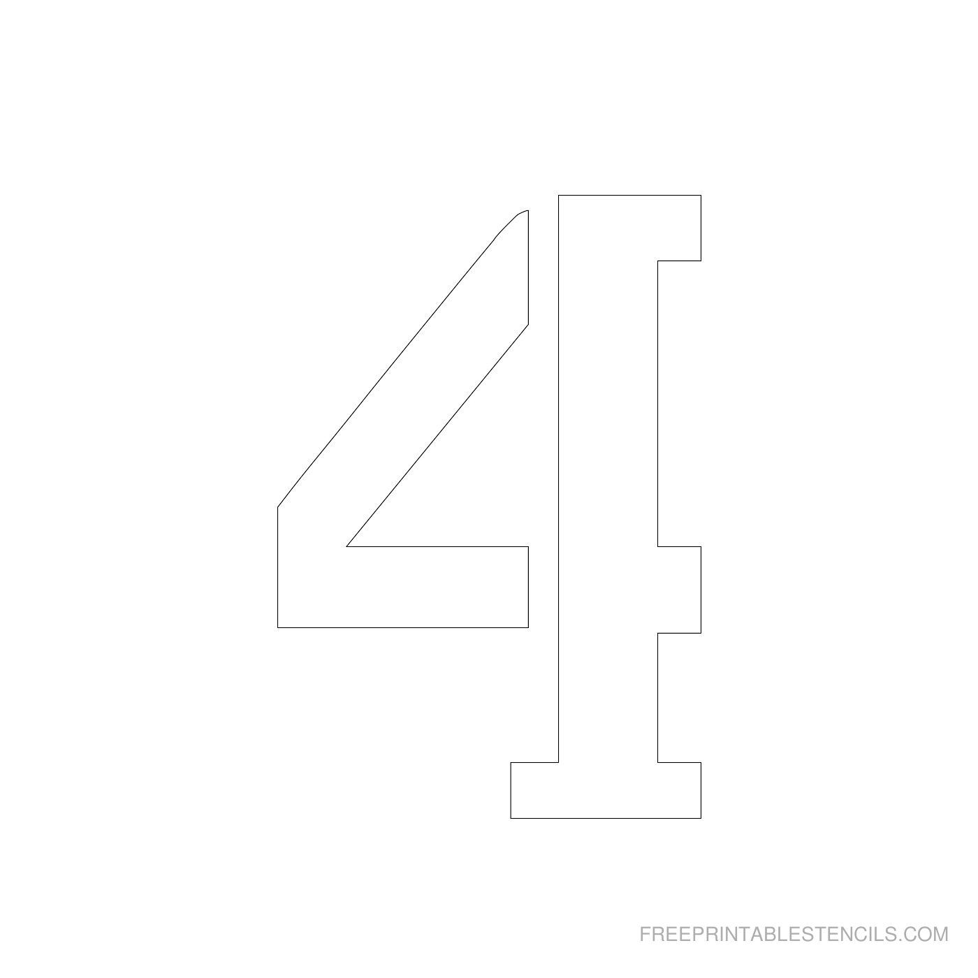 Free Printable 4 Inch Number Stencils - FreePrintableTM.com