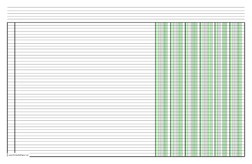 Printable Columnar Paper With Six Columns On Ledger sized 