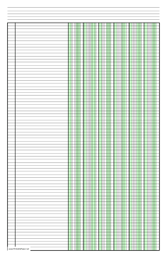 Printable Columnar Paper With Six Columns On Ledger Sized
