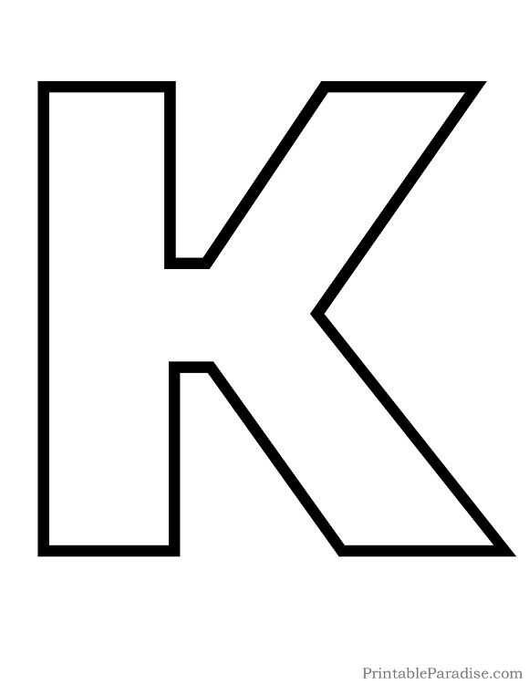 Printable Letter K Outline Print Bubble Letter K 
