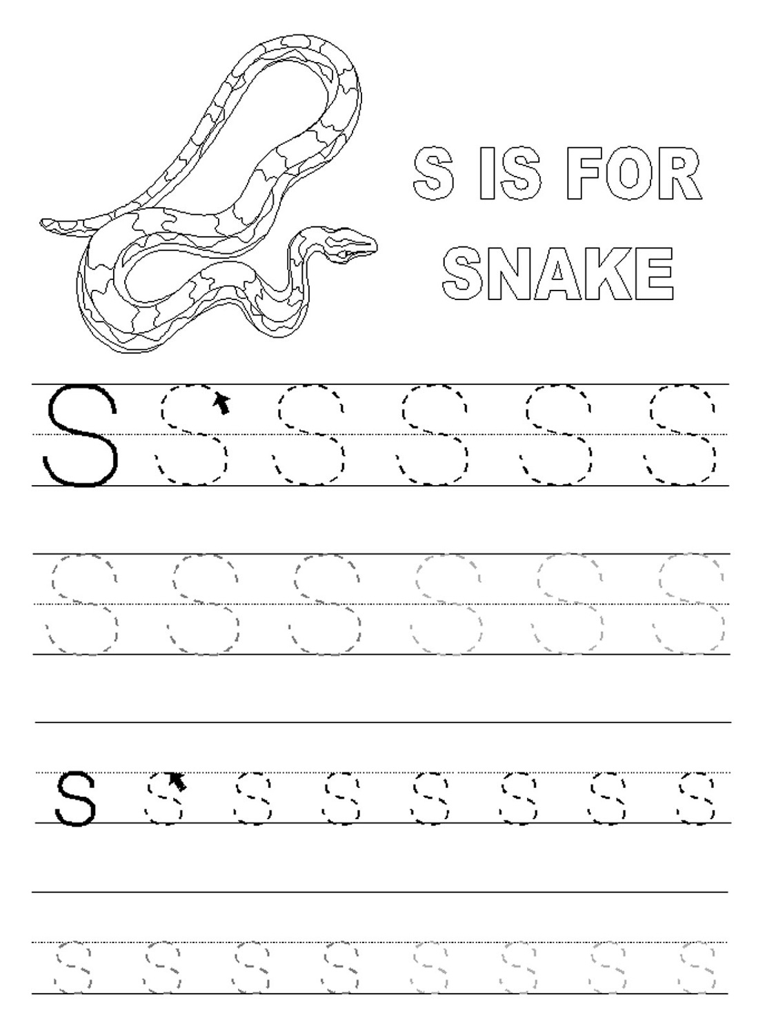 Printable Letter S Worksheets Activity Shelter