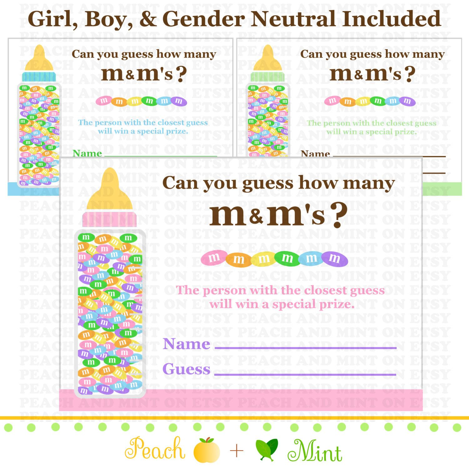 Printable M Ms Guessing Game Printable Baby By 