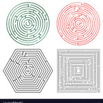Printable Mazes Collection Royalty Free Vector Image