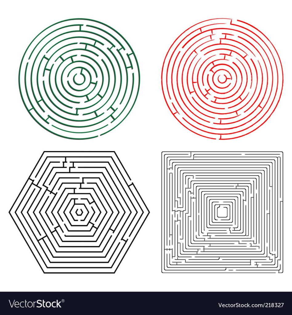 Printable Mazes Collection Royalty Free Vector Image