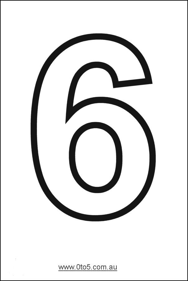 Printable Number 6 Template Printable Numbers Large 