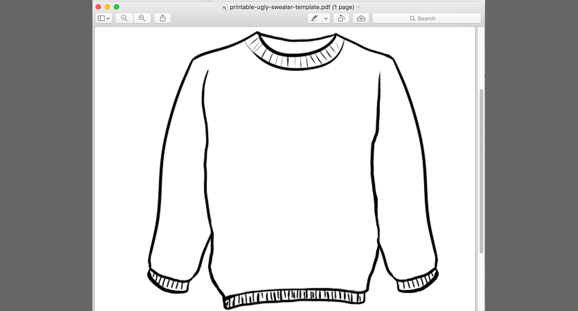 Printable Ugly Sweater Template PDF Sal Ferrarello