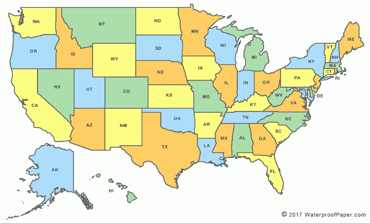 Printable United States Maps Outline And Capitals