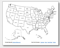 Printable United States Maps Outline And Capitals