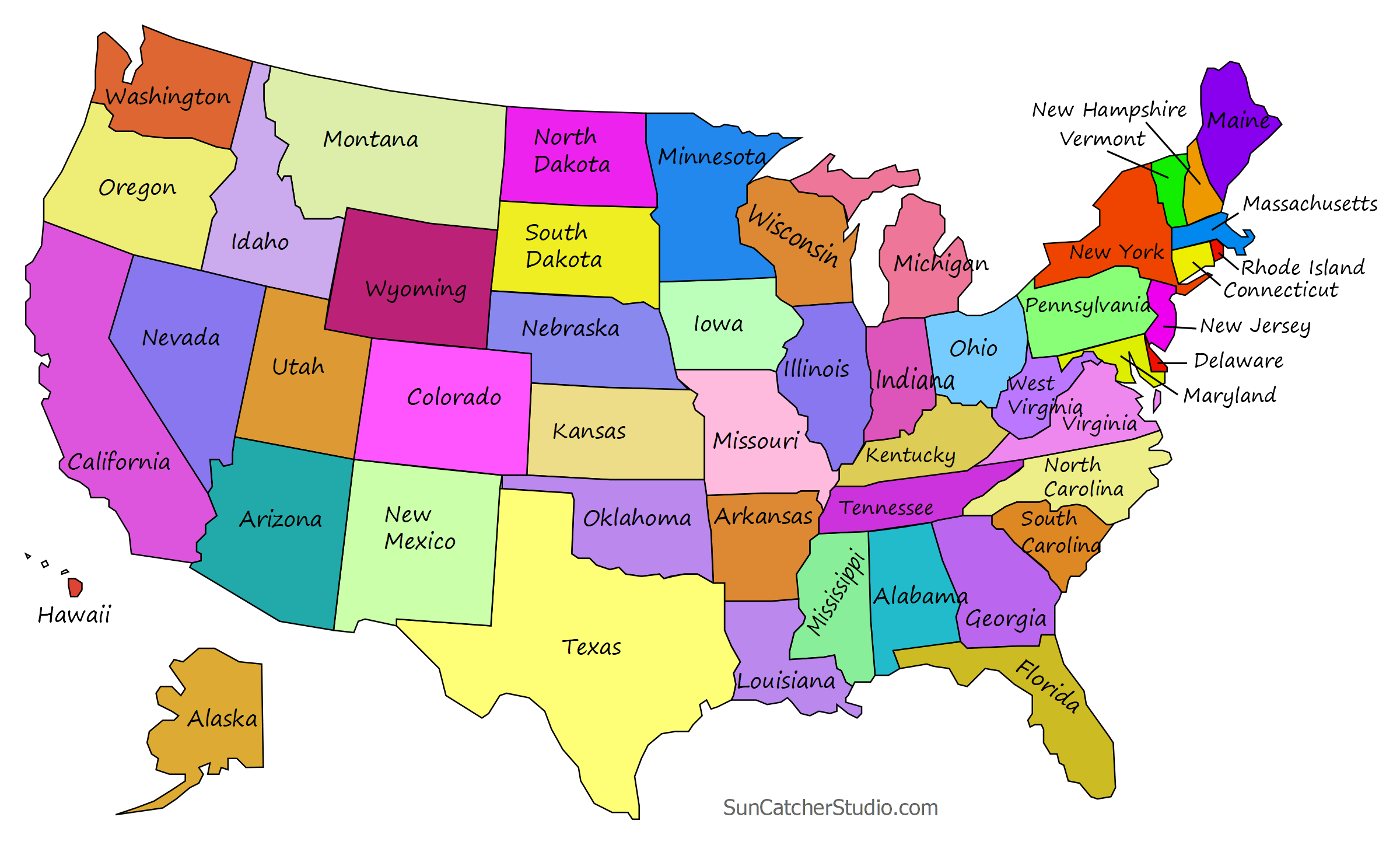 Printable US Maps With States Outlines Of America