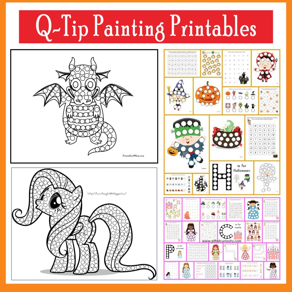 Q Tip Painting Templates And Do a Dot Printables 