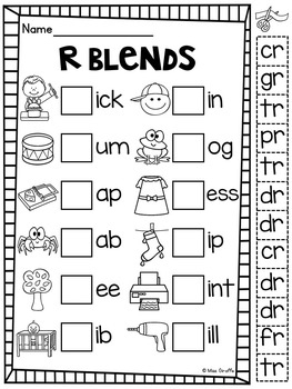 R Blends Worksheets And Activities No Prep Pack By Miss 