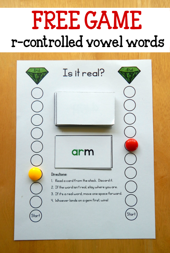 R controlled Vowel Words Game The Measured Mom