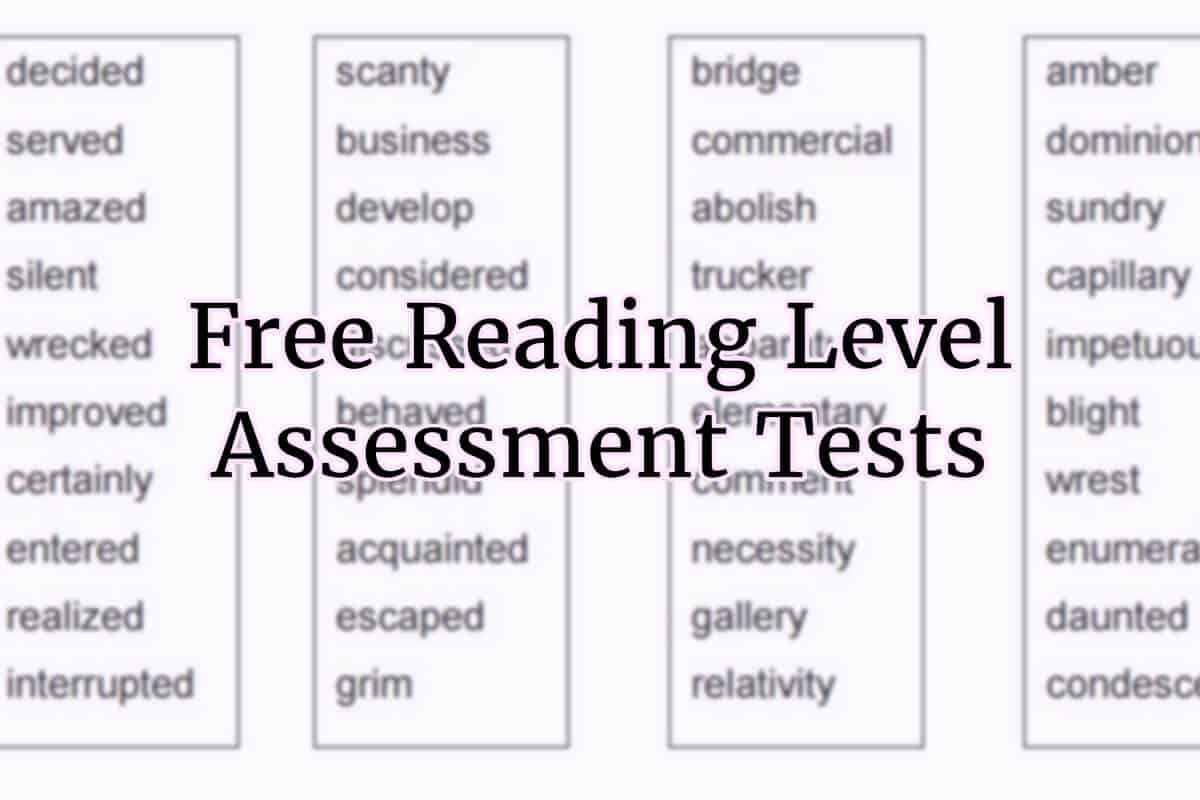 Reading Level Tests For Calculating Grade Competency Level