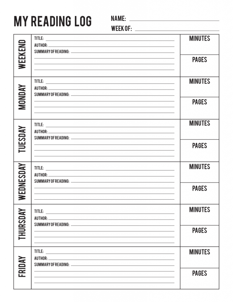 Reading Log Printable And Book Report Printable Pack 