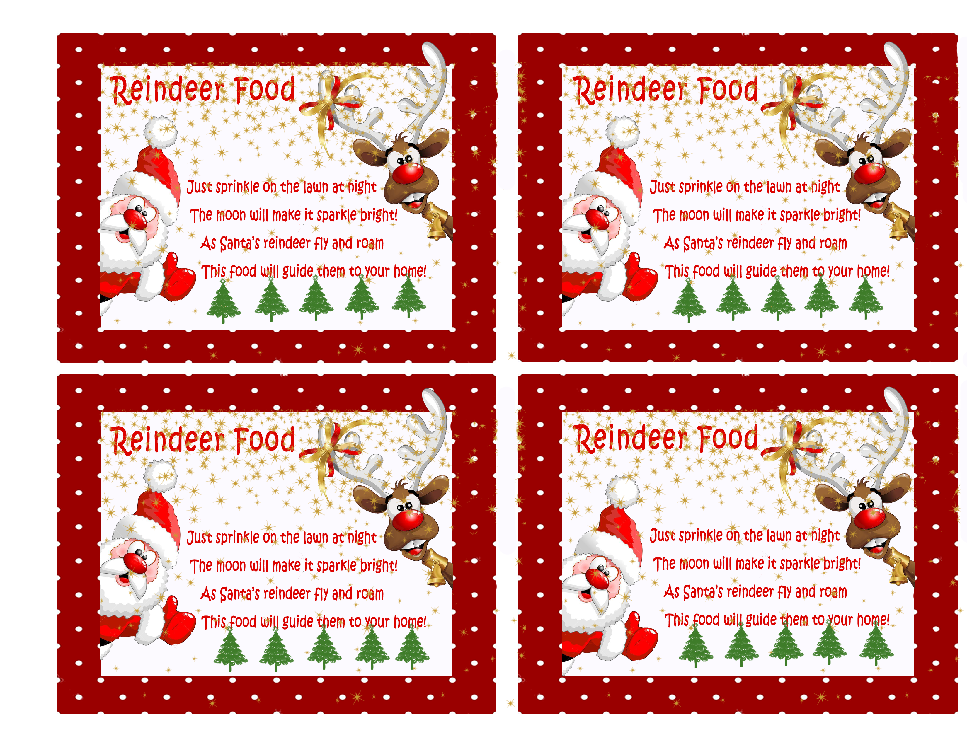 Reindeer Food Printable Label For The Deer and Reindeer 