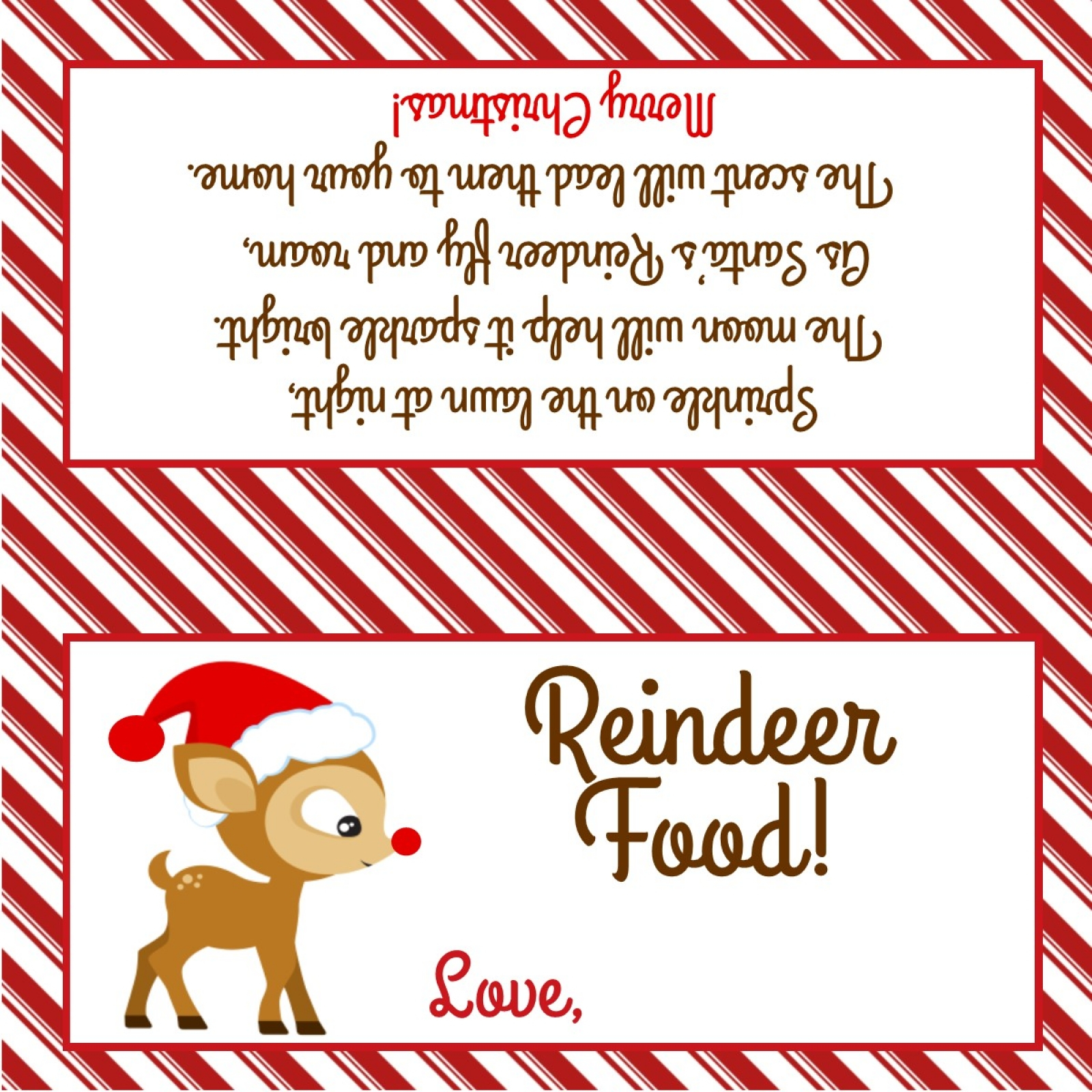Reindeer Food Treat Bag Topper Sweetdesignsbyregan