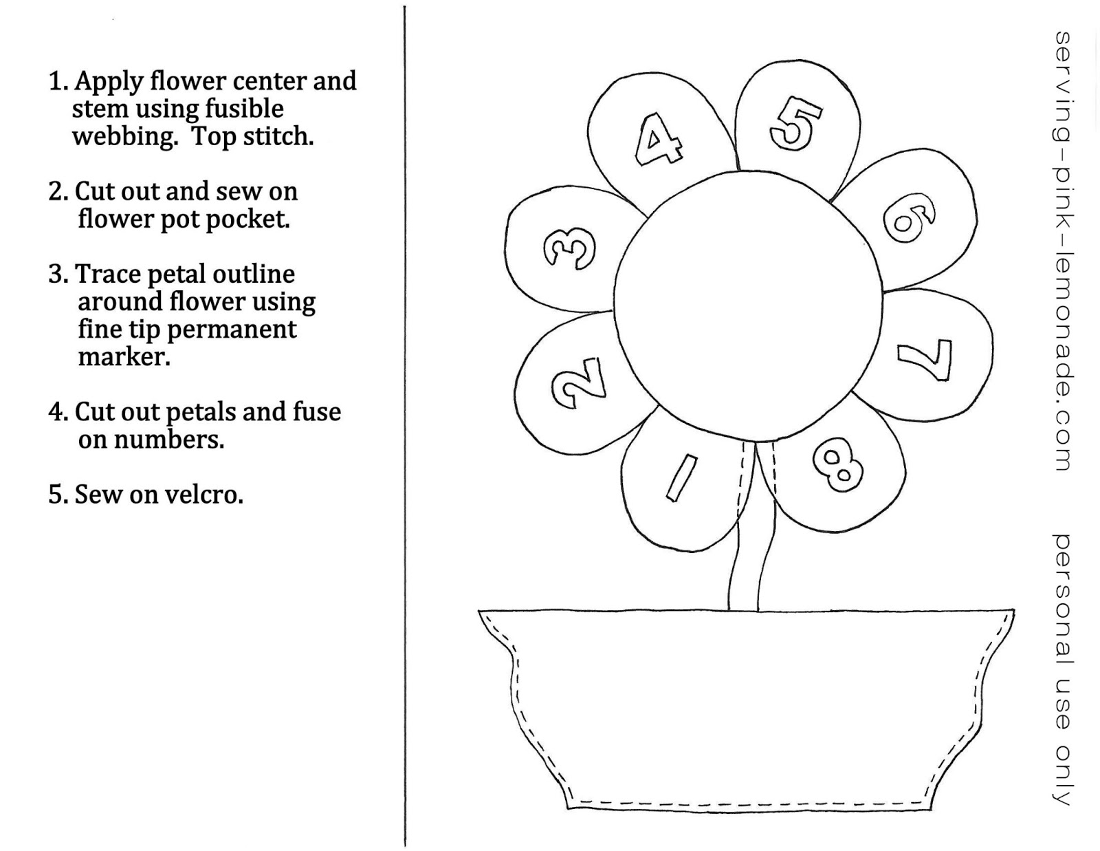 Serving Pink Lemonade Quiet Book Templates