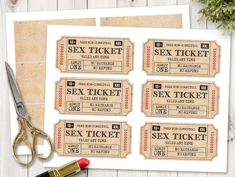 Sexy Gift For Him Printable Sex Tickets Kinky Coupon For 