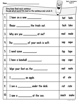 Silent E Worksheets By Teacher s Take Out Teachers Pay 