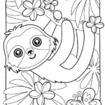 Sloth Coloring Page Cute Coloring Pages Free Coloring
