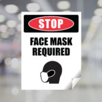 Stop Face Mask Required Window Decal Plum Grove