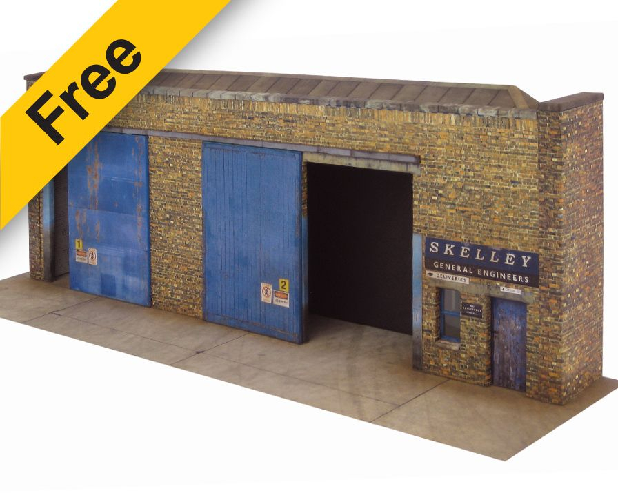 T002b Low Relief Warehouse Free Paper Models Model 