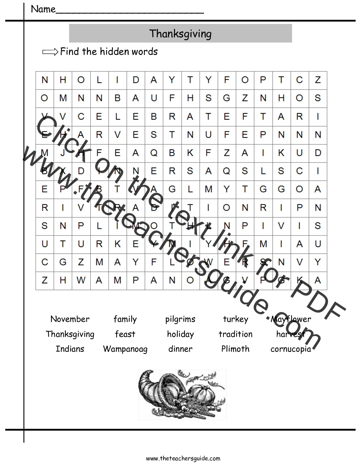 Thanksgiving Printouts And Worksheets