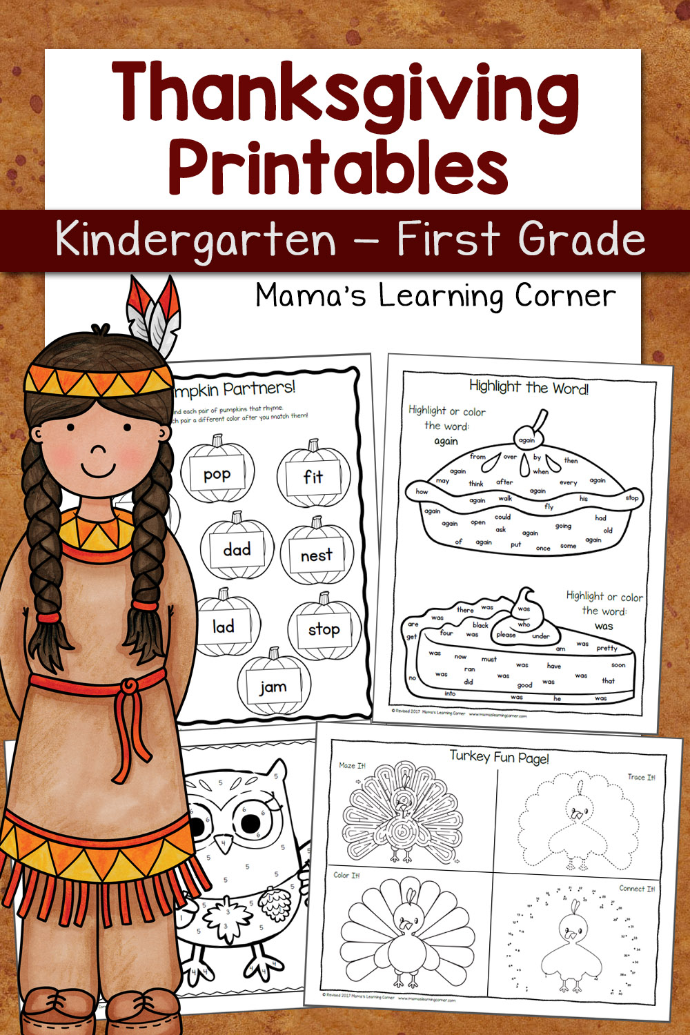 Thanksgiving Worksheets For Kindergarten And First Grade 