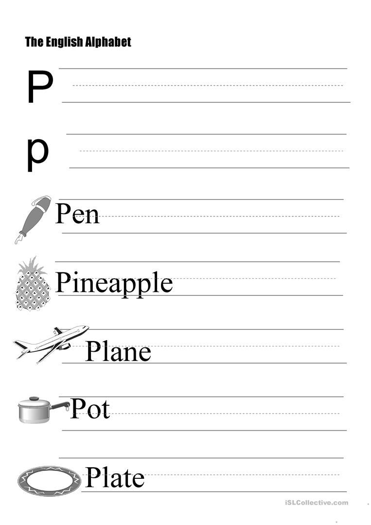 The Alphabet Letter P Worksheet Free ESL Printable 