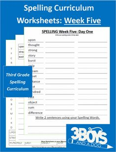 Third Grade Spelling Curriculum Week Two All Things 