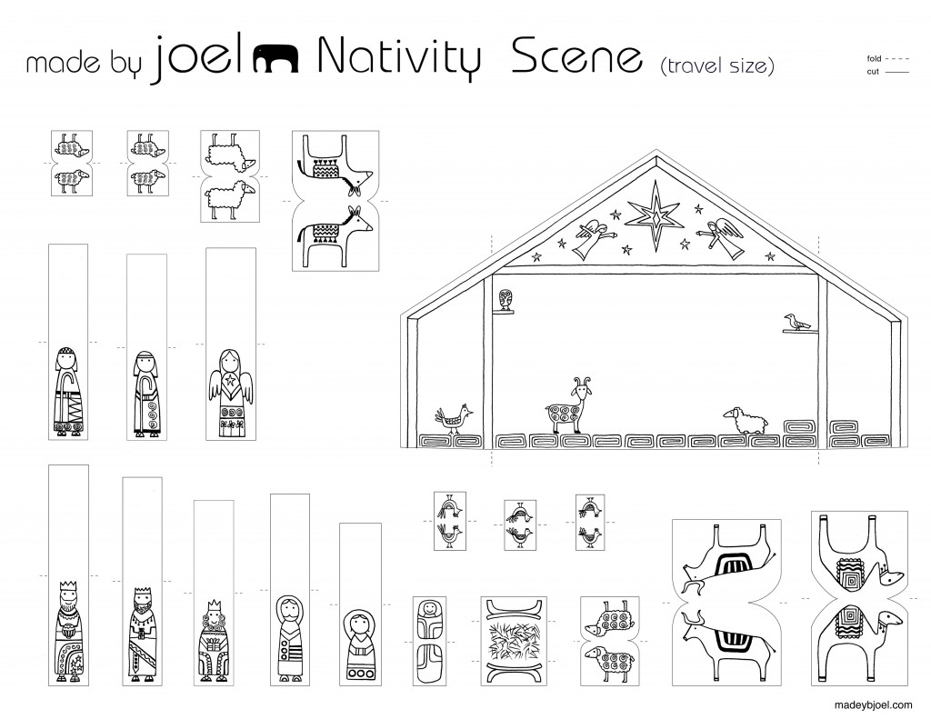Travel Size Paper City Nativity Scene Made By Joel