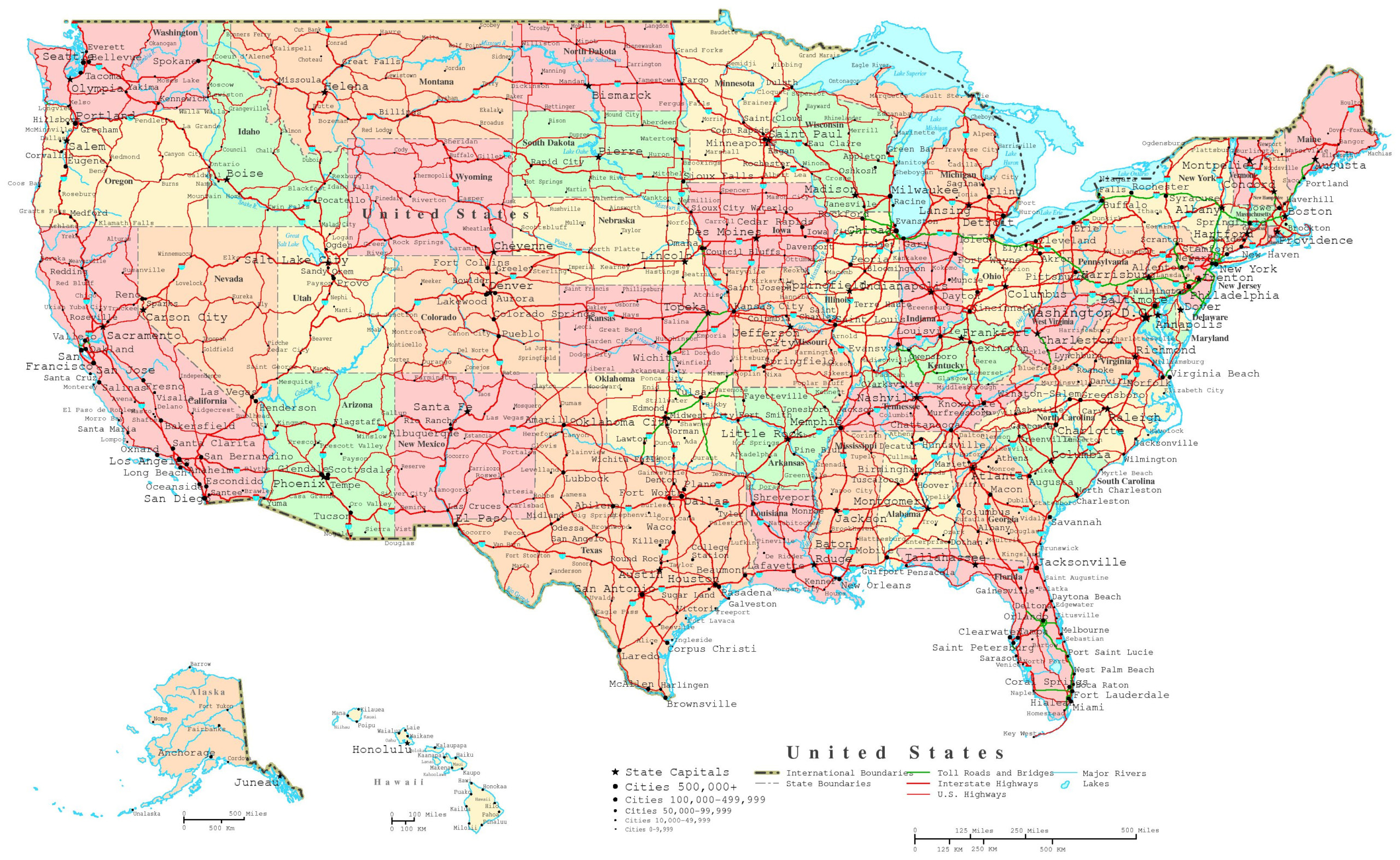 United States Printable Map