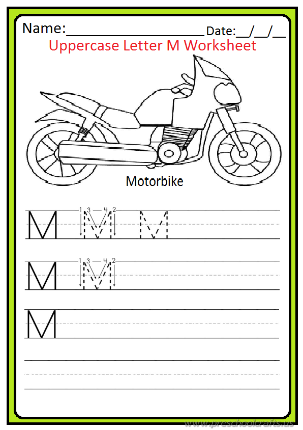 Uppercase Letter M Worksheets Free Printable Preschool 