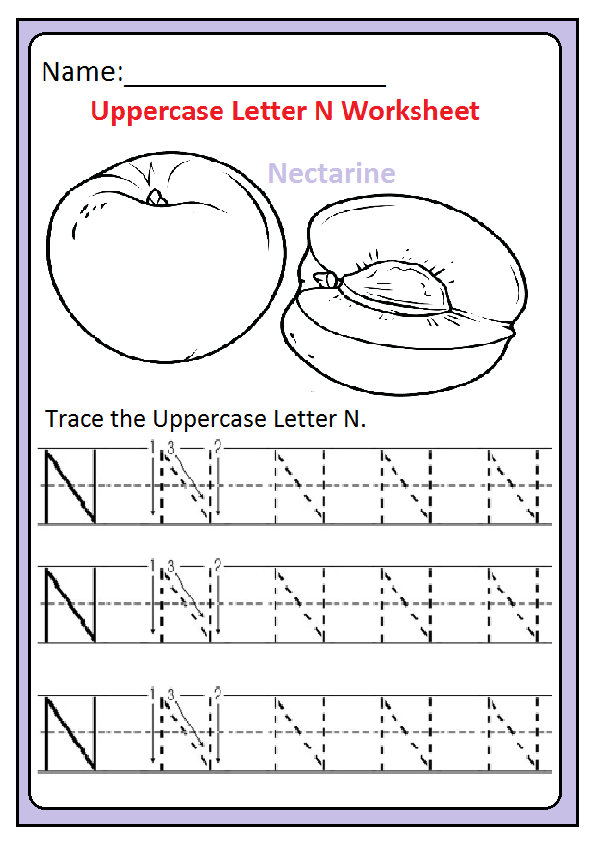 Uppercase Letter N Worksheets Free Printable Preschool 