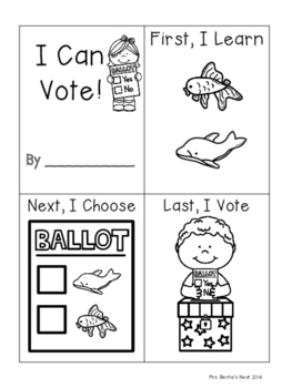 Voting And Election Activities BUNDLE For Pre K 1 By 