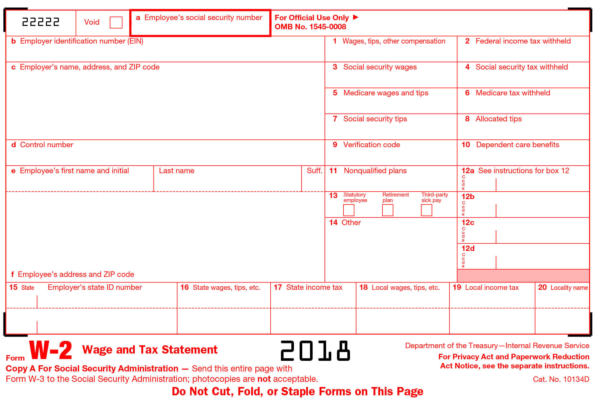 W2 Form Generate Printable W2 Form Online At StubCreator