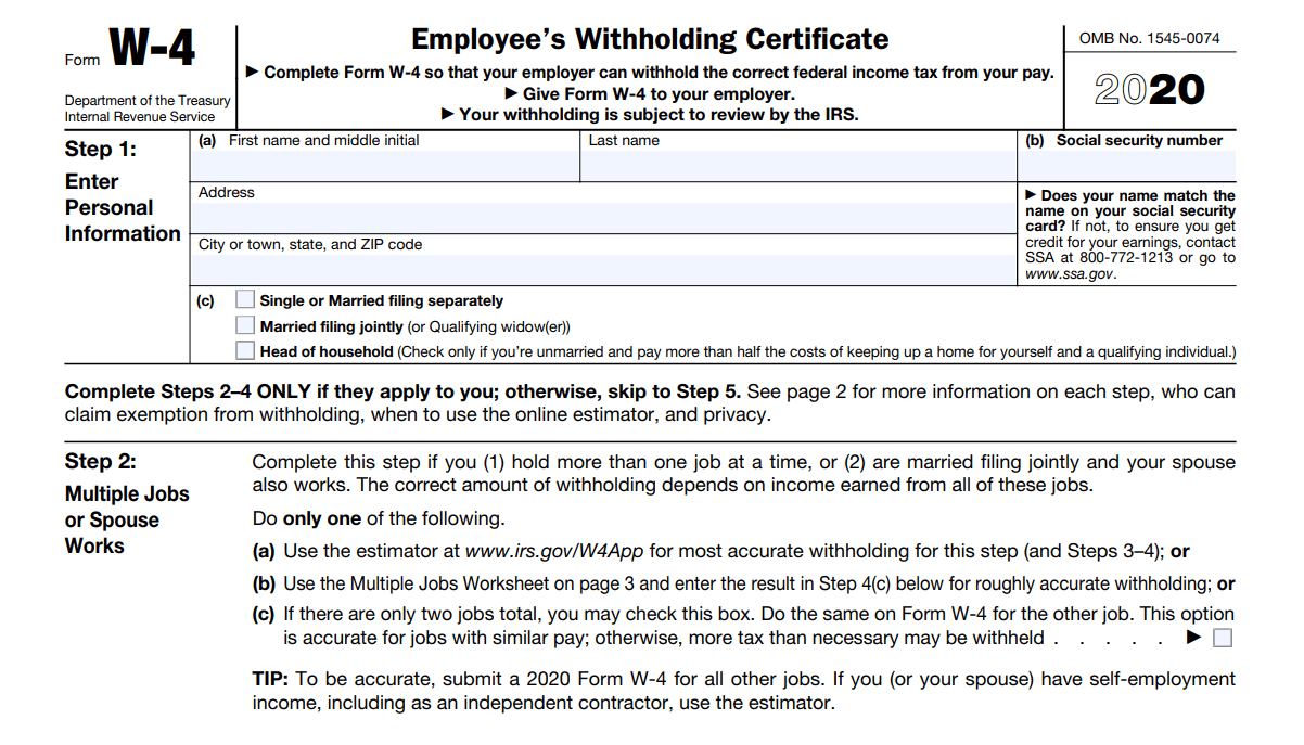 W4 Form 2025 W 4 Forms