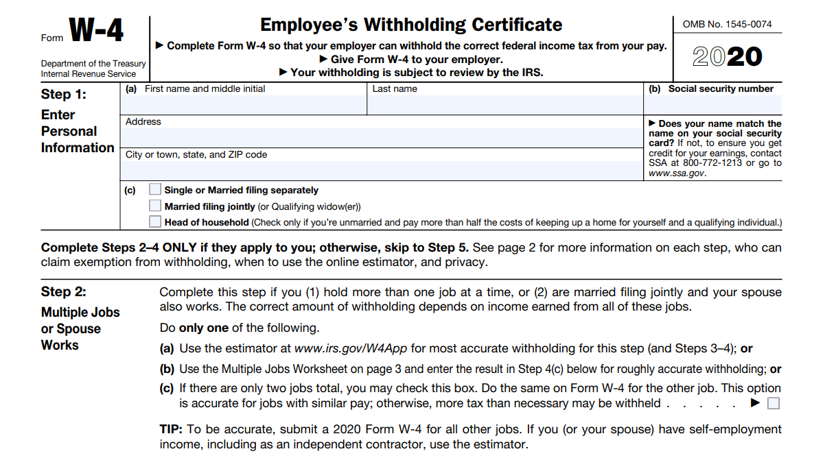 W4 Form 2021 W 4 Forms