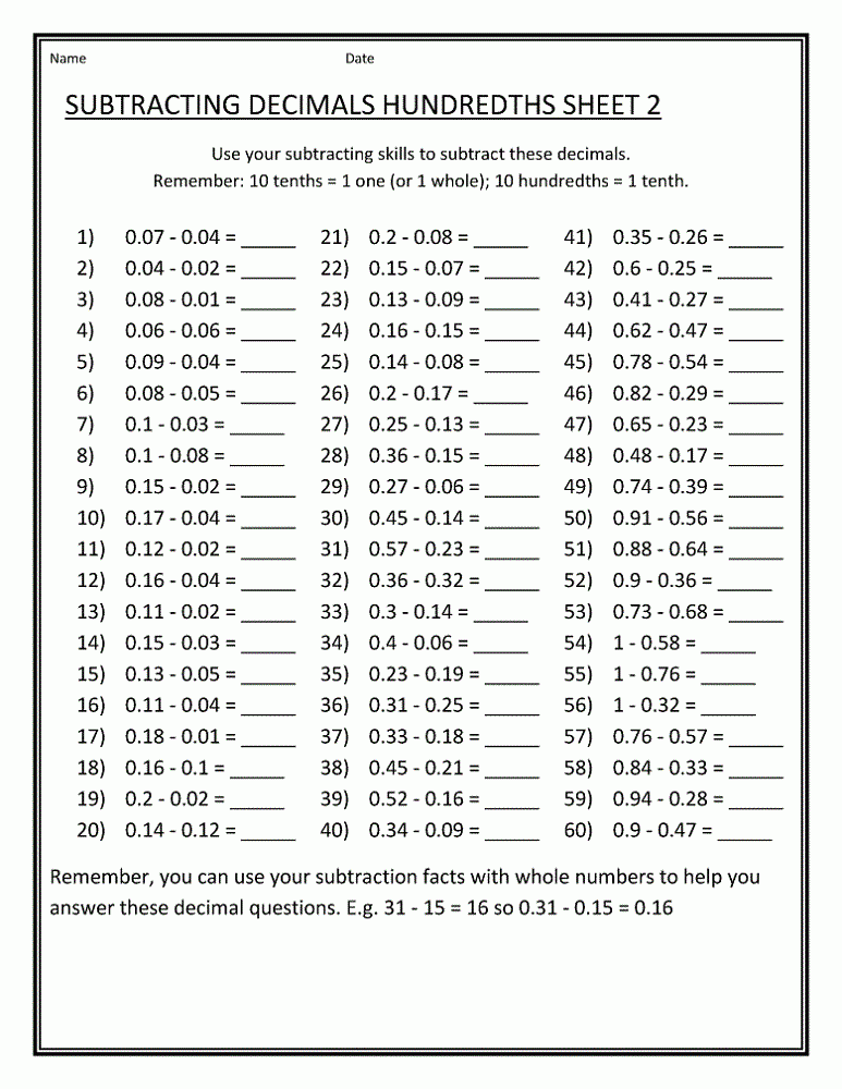 Year 8 Maths Worksheets Learning Printable