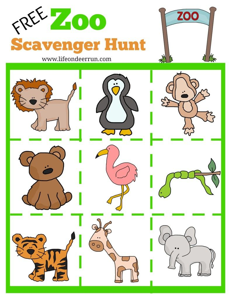 Zoo Scavenger Hunt Printable Zoo Scavenger Hunts Zoo 