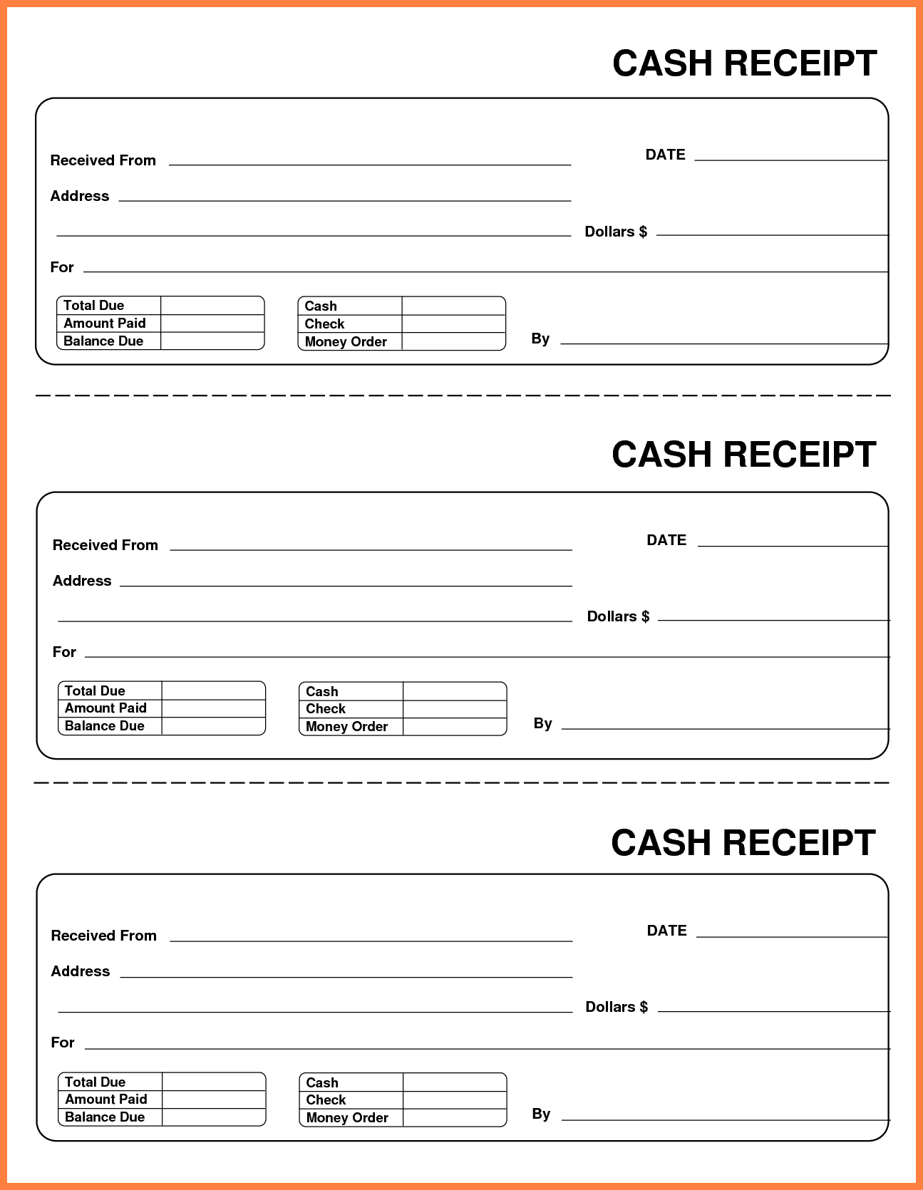 10 Blank Receipt Template Marital Settlements Information