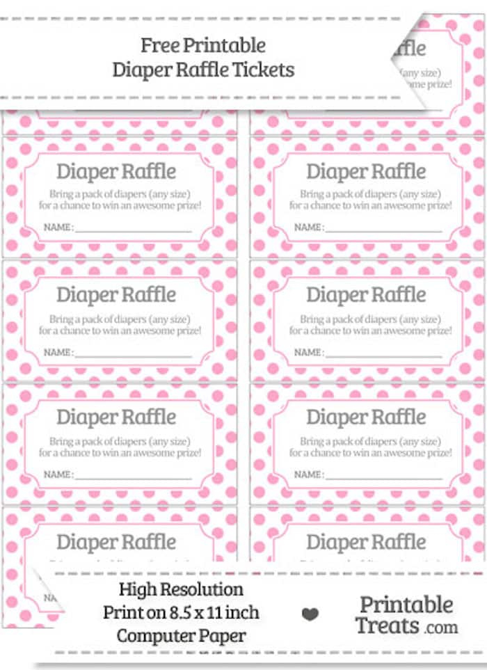 10 Free Printable Diaper Raffle Tickets