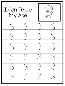 10 How Old I Am Age 3 Number Tracing And Learning 