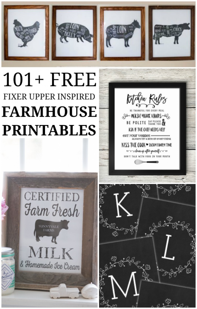 101 Fixer Upper Inspired Free Farmhouse Printables Love 