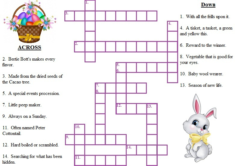 12 Challenging Easter Crossword Puzzles KittyBabyLove