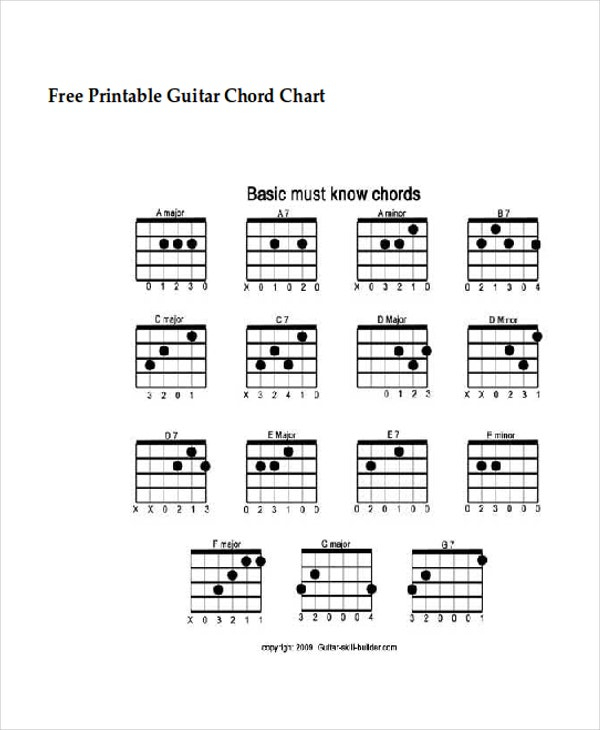 13 Guitar Chord Chart Templates FreeSample Example 