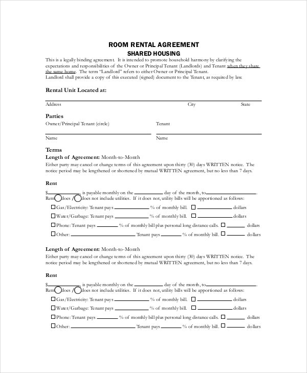 14 Basic Rental Agreement Templates Free Sample 